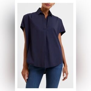 [NWT] French Connection Cotton Poplin Top, Marine